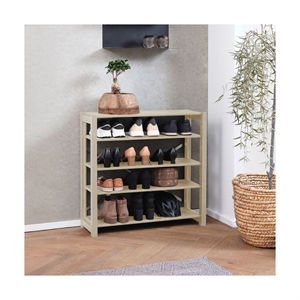 Bjergby skoreol m/ 5 hylder - Sand - Mål: B113 x H80 x D40 cm.